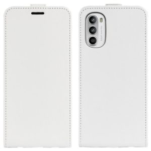 For Motorola Moto G52 4G R64 Texture Vertical Flip Leather Phone Case(White) (OEM)
