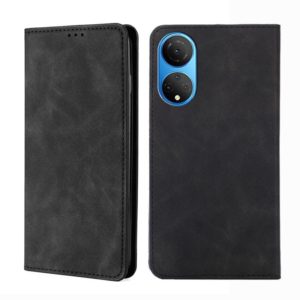 For Honor X7 4G Skin Feel Magnetic Horizontal Flip Leather Phone Case(Black) (OEM)