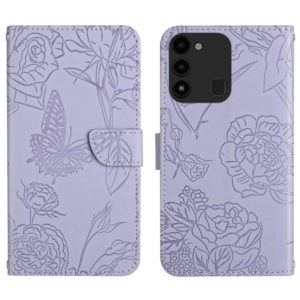 For Tecno Spark Go 2022 HT03 Skin Feel Butterfly Embossed Flip Leather Phone Case(Purple) (OEM)