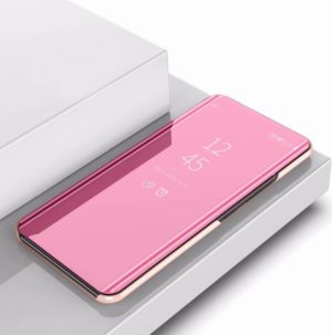 For OPPO Realme 6 Pro Plated Mirror Horizontal Flip Leather Case with Holder(Rose Gold) (OEM)