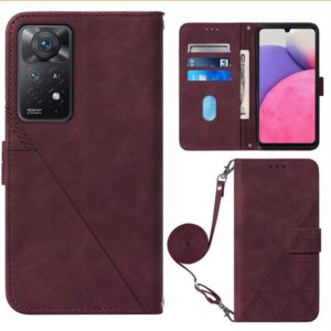 For Infinix Note 11 Pro Crossbody 3D Embossed Flip Leather Phone Case(Wine Red) (OEM)