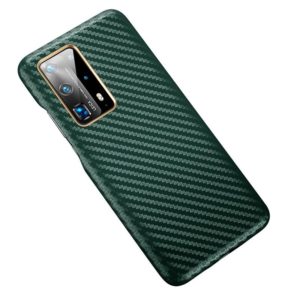 For Huawei P40 Pro+ Carbon Fiber Leather Texture Kevlar Anti-fall Phone Protective Case(Green) (OEM)