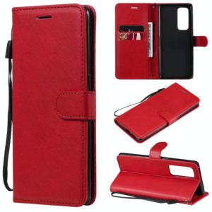 For OPPO Reno5 Pro+ 5G / Find X3 Neo Solid Color Horizontal Flip Protective Leather Case with Holder & Card Slots & Wallet & Photo Frame & Lanyard(Red) (OEM)