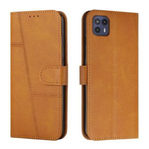 For Motorola Moto G50 5G Stitching Calf Texture Buckle Leather Phone Case(Yellow) (OEM)
