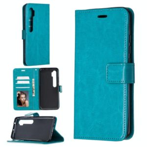 For Xiaomi Mi Note 10 Lite Crazy Horse Texture Horizontal Flip Leather Case with Holder & Card Slots & Wallet & Photo Frame(Blue) (OEM)