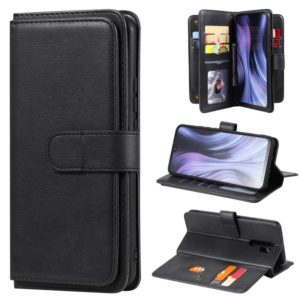 For Xiaomi Redmi 9 Multifunctional Magnetic Copper Buckle Horizontal Flip Solid Color Leather Case with 10 Card Slots & Wallet & Holder & Photo Frame(Black) (OEM)