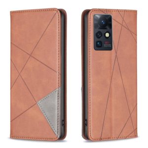 For Infinix Zero X / X Pro Prismatic Invisible Magnetic Leather Phone Case(Brown) (OEM)