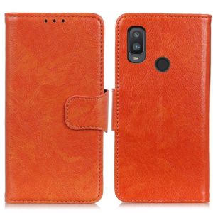 For Alcatel 1L (2021) Nappa Texture Horizontal Flip Leather Case with Holder & Card Slots & Wallet(Orange) (OEM)