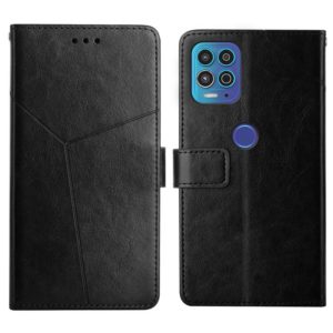 For Motorola Edge S / G100 Y Stitching Horizontal Flip Leather Phone Case with Holder & Card Slots & Wallet & Photo Frame(Black) (OEM)