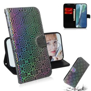 For Samsung Galaxy Note20 Solid Color Colorful Magnetic Buckle Horizontal Flip PU Leather Case with Holder & Card Slots & Wallet & Lanyard(Silver) (OEM)