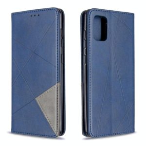 For Samsung Galaxy A31 Rhombus Texture Horizontal Flip Magnetic Leather Case with Holder & Card Slots & Wallet(Blue) (OEM)
