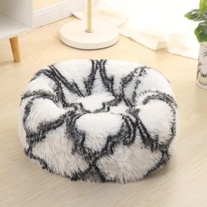 Long-haired Round Pet Kennel Warm Pet Bed, Specification: 40cm(Dark Gray) (OEM)