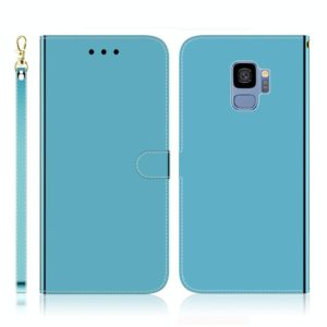 For Galaxy S9 Imitated Mirror Surface Horizontal Flip Leather Case with Holder & Card Slots & Wallet & Lanyard(Blue) (OEM)