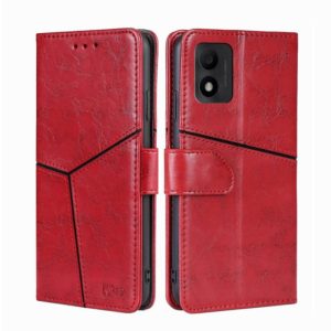 For TCL 303 Geometric Stitching Horizontal Flip Leather Phone Case(Red) (OEM)