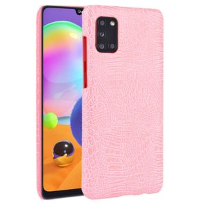 For Galaxy A31 Shockproof Crocodile Texture PC + PU Case(Pink) (OEM)