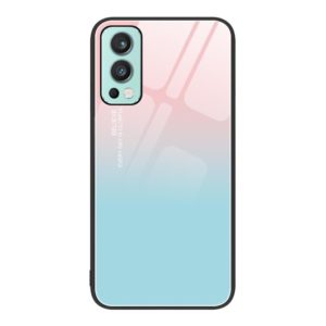 For OnePlus Nord 2 5G Colorful Painted Glass Phone Case(Blue Sky) (OEM)