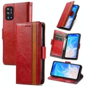 For Doogee N40 Pro CaseNeo Splicing Dual Magnetic Buckle Leather Case with Holder & Card Slots & Wallet(Red) (OEM)