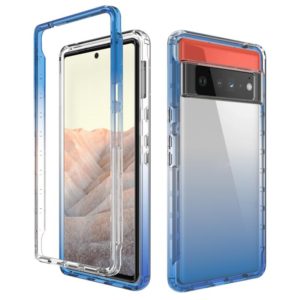 For Google Pixel 6 Pro High Transparency Two-color Gradient PC + TPU Phone Protective Case(Blue) (OEM)