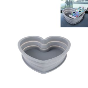 Heart Shape Style Scalable Silicone Storage Box For Vehicle And House(Grey) (OEM)
