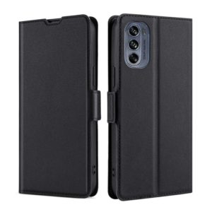 For Motorola Moto G62 5G Ultra-thin Voltage Side Buckle Horizontal Flip Leather Phone Case(Black) (OEM)