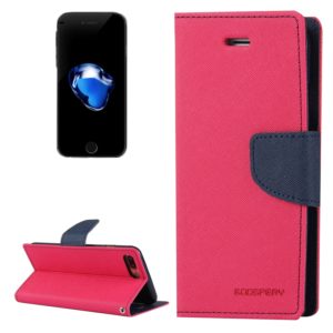 GOOSPERY FANCY DIARY for iPhone 8 Plus & 7 Plus Cross Texture Horizontal Flip Leather Case with Card Slots & Wallet & Holder(Magenta) (GOOSPERY) (OEM)