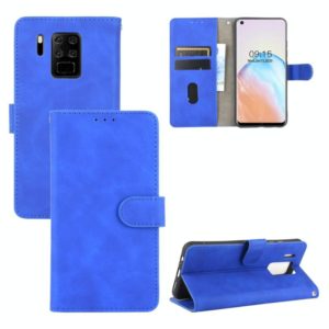 For Oukitel C18 Solid Color Skin Feel Magnetic Buckle Horizontal Flip Calf Texture PU Leather Case with Holder & Card Slots & Wallet(Blue) (OEM)