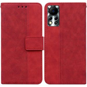 For Infinix Hot 11S NFC X6812B Geometric Embossed Leather Phone Case(Red) (OEM)