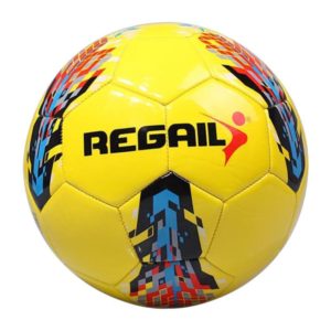 REGAIL No.5 PU Leather Machine Stitched Football for Teenagers Training(Yellow) (REGAIL) (OEM)