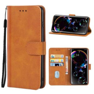 For Sharp Aquos R7/P7 Leather Phone Case(Brown) (OEM)