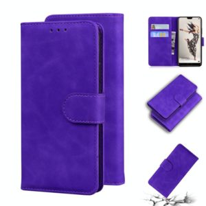 For Huawei P20 Pro Skin Feel Pure Color Flip Leather Phone Case(Purple) (OEM)