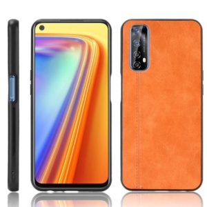 For OPPO Realme 7 / Narzo 20 Pro Shockproof Sewing Cow Pattern Skin PC + PU + TPU Case(Orange) (OEM)