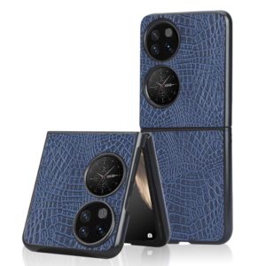 For Huawei P50 Pocket Crocodile Texture Folding Phone Case(Blue) (OEM)