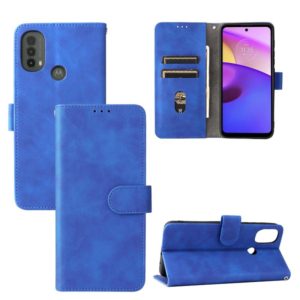 For Motorola Moto E20 / E30 / E40 Skin Feel Magnetic Horizontal Flip Phone Leather Case with Holder & Card Slots & Wallet(Blue) (OEM)