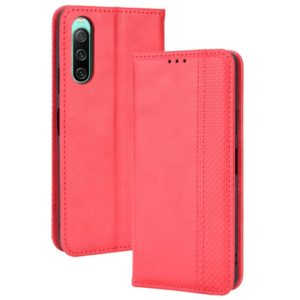 For Sony Xperia 10 IV Magnetic Buckle Retro Texture Leather Phone Case(Red) (OEM)