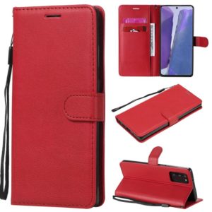 For Samsung Galaxy Note20 Solid Color Horizontal Flip PU Leather Case with Holder & Card Slots & Wallet & Lanyard(Red) (OEM)