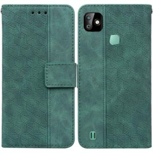 For Infinix Smart HD 2021 X612 Geometric Embossed Leather Phone Case(Green) (OEM)