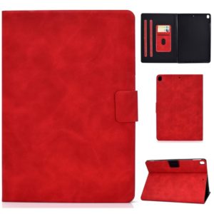 For iPad 10.2 / Air (2019) / Pro 10.5 Cowhide Texture Horizontal Flip Leather Case with Holder & Card Slots & Sleep / Wake-up Function(Red) (OEM)