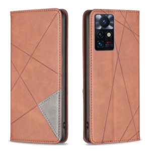 For Infinix Zero X Neo Prismatic Invisible Magnetic Leather Phone Case(Brown) (OEM)
