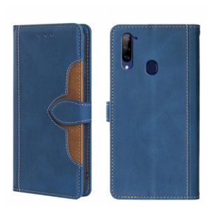 For ZTE Libero 5G Skin Feel Straw Hat Magnetic Buckle Leather Phone Case(Blue) (OEM)