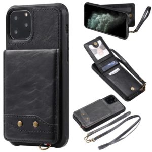 For iPhone 11 Pro Vertical Flip Shockproof Leather Protective Case with Long Rope, Support Card Slots & Bracket & Photo Holder & Wallet Function(Black) (OEM)
