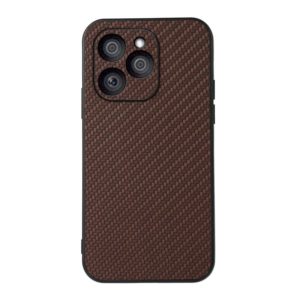 For Honor 60 SE Accurate Hole Carbon Fiber Texture Shockproof Phone Case(Brown) (OEM)
