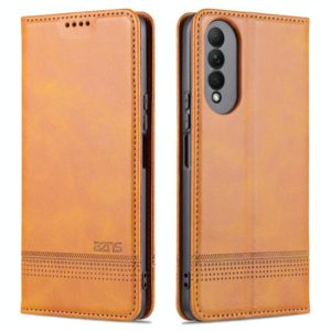 For Honor X20 SE AZNS Magnetic Calf Texture Horizontal Flip Leather Case with Card Slots & Holder & Wallet(Light Brown) (AZNS) (OEM)