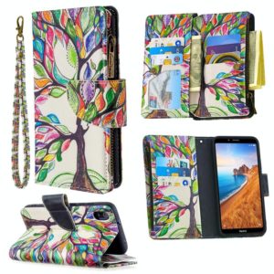 For Xiaomi Redmi 7A Colored Drawing Pattern Zipper Horizontal Flip Leather Case with Holder & Card Slots & Wallet(Tree) (OEM)