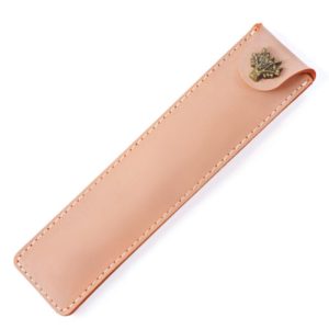 Cowhide Pencil Case Personalized Retro Handmade First Layer Cowhide Pen Case(Fog Wax Orange Yellow) (OEM)