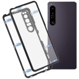 For Sony Xperia 1 IV HD Magnetic Metal Tempered Glass Phone Case(Black) (OEM)