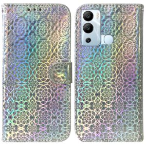 For Infinix Hot 12i Colorful Magnetic Buckle Leather Phone Case(Silver) (OEM)