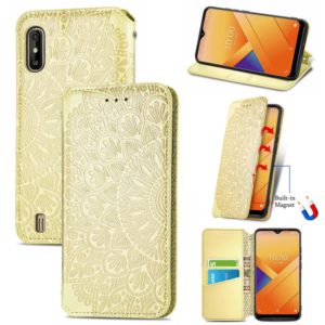 For Wiko Y81 Blooming Mandala Embossed Pattern Magnetic Horizontal Flip Leather Case with Holder & Card Slots & Wallet(Yellow) (OEM)