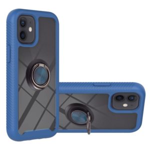 For iPhone 12 mini Starry Sky Solid Color Series Shockproof PC + TPU Protective Case with Ring Holder & Magnetic Function (Blue) (OEM)