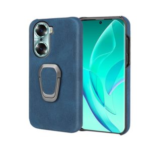 For Honor 60 Ring Holder PU Phone Case(Blue) (OEM)