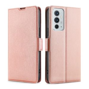 For OnePlus 9RT 5G Ultra-thin Voltage Side Buckle Horizontal Flip Leather Phone Case with Holder & Card Slot(Rose Gold) (OEM)